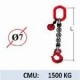 Elingue chaine 1 brin - crochet à linguet - CMU 1500kg (classe 80)
