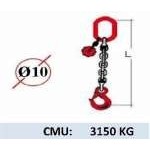 Elingue chaine 1 brin - crochet à linguet - CMU 3150 kg (classe 80)