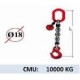 Elingue chaine 1 brin - crochet à linguet - CMU 10000 kg (classe 80)