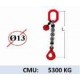 Elingue chaine 1 brin - crochet automatique - CMU 5300 kg (classe 80)