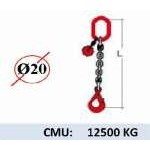 Elingue chaine 1 brin - crochet automatique - CMU 12500 kg (classe 80)