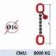 Elingue chaine 1 brin - extrémité : anneau - CMU 8000 kg (classe 80)