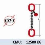 Elingue chaine 1 brin - extrémité : anneau - CMU 12500 kg (classe 80)