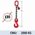 Elingue chaine 1 brin - crochet à émerillon - CMU 2000 kg (classe 80)