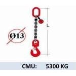 Elingue chaine 1 brin - crochet à émerillon - CMU 5300 kg (classe 80)