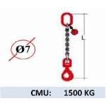 Elingue chaine 1 brin - crochet automatique à émerillon - CMU 1500kg (classe 80)