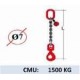 Elingue chaine 1 brin - crochet automatique à émerillon - CMU 1500kg (classe 80)