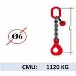 Elingue chaine 1 brin - crochet automatique à chape - CMU 1120 kg (classe 80)