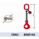 Elingue chaine 1 brin - crochet automatique à chape - CMU 8000 kg (classe 80)