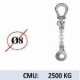 Elingue chaîne CROSBY éliminator 1 brin - CMU 2500 kg (classe 100) 