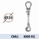 Elingue chaîne CROSBY éliminator 1 brin - CMU 4000 kg (classe 100) 
