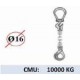 Elingue chaîne CROSBY éliminator 1 brin - CMU 10000 kg (classe 100) 