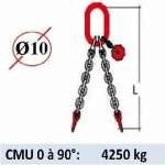 Elingue chaine 2 brins - sans crochet - CMU 4250 kg (classe 80)