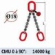 Elingue chaine 2 brins - extrémité : anneaux - CMU 14000 kg (classe 80)