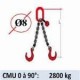 Elingue chaine 2 brins - crochets fonderie - CMU 2800 kg (classe 80)