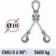 Elingue chaîne CROSBY éliminator 2 brins - CMU 5600 kg (classe 100) 