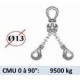 Elingue chaîne CROSBY éliminator 2 brins - CMU 9500 kg (classe 100) 