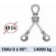 Elingue chaîne CROSBY éliminator 2 brins - CMU 14000 kg (classe 100) 