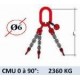 Elingue chaine 3 brins - sans crochet - CMU 2360 kg (classe 80)