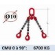 Elingue chaine 3 brins - crochets automatiques - CMU 6700 kg (classe 80)