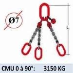 Elingue chaine 3 brins - extrémité : anneaux - CMU 3150 kg (classe 80)