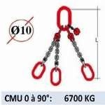 Elingue chaine 3 brins - extrémité : anneaux - CMU 6700 kg (classe 80)