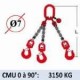Elingue chaine 3 brins - crochets à émerillon - CMU 3150 kg (classe 80)