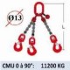 Elingue chaine 3 brins - crochets à émerillon - CMU 11200 kg (classe 80)