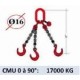 Elingue chaine 3 brins - crochets fonderie - CMU 17000 kg (classe 80)