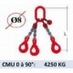 Elingue chaine 3 brins - crochets automatiques à chape - CMU 4250 kg (classe 80)