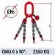 Elingue chaine 4 brins - sans crochet - CMU 2360 kg (classe 80)