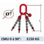 Elingue chaine 4 brins - sans crochet - CMU 3150 kg (classe 80)
