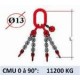 Elingue chaine 4 brins - sans crochet - CMU 11200 kg (classe 80)