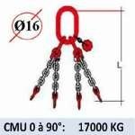 Elingue chaine 4 brins - sans crochet - CMU 17000 kg (classe 80)