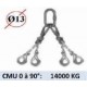 Elingue chaîne CROSBY éliminator 4 brins - CMU 14000 kg (classe 100) 