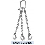 Elingue chaîne inox 3 brins - CMU 1050 kg