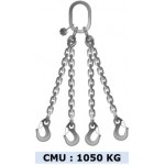 Elingue chaîne inox 4 brins - CMU 1050 kg