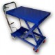 Table élévatrice manuelle standard économique bleue simple et double ciseaux 150 à 350 kg