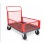 Chariot grillagé avec 1 dossier et 3 demi ridelles rouge 500 kg