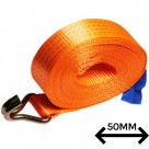 Sangles d'arrimage brin long de largeur 50 mm (CMU 650kg) avec crochets doigts rapprochés - longueur au choix