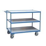 Servante 3 longs plateaux bois et poignée - 250 kg