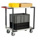 Servante 2 plateaux mélaminé et poignée - 250 kg