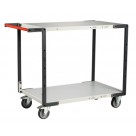 Servante 2 grands plateaux gris avec poignée - 250 kg