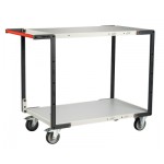 Servante 2 grands plateaux gris avec poignée - 250 kg