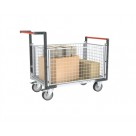 Chariot modulaire grille 2 dossiers 2 ridelles - 500 kg 