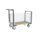 Chariot modulaire long avec dossiers et ridelles grillagés - 500 kg 