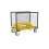 Chariot avec 2 ridelles grillagées et tapis caoutchouc - 500 kg