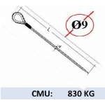 Câble 1 boucle manchonnée cossée - Diamètre : 9 mm  