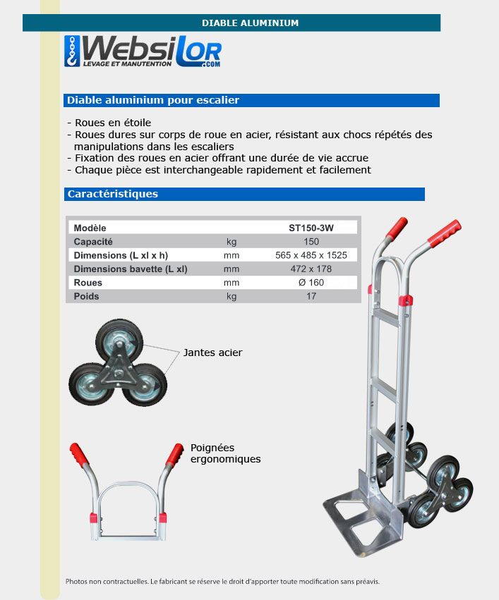 Cadre pour diable en aluminium - MN006