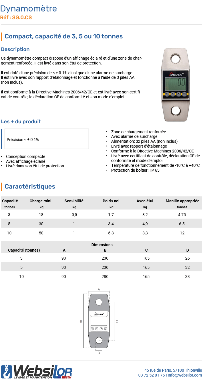 Dynamomètre électronique micro-peson HANDIFOR - qualité professionnelle -  Champion Direct